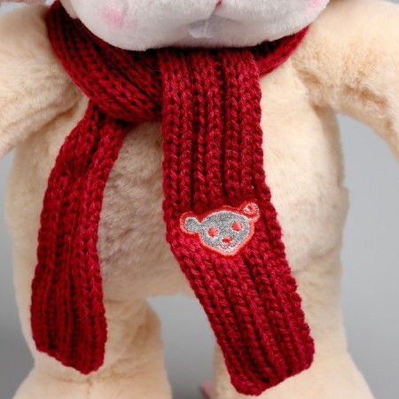 Soft toy "Little Friend", skiing, red scarf-4