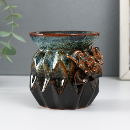 Aroma lace ceramics "Patterns and relief" Brown 8x8x8.4 cm-2