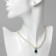 Set 2 objects: earrings, necklace "ease" green drop, white color in silver, 45 cm