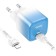 Network charger Hoco C101A, Type-C, 20 W, PD + Qc, Type-C-Lightning, 1 m, blue