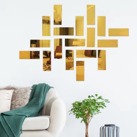 Interior stickers "bricks", mirror, wall decor, set 18 pcs, 15 x 6 cm-4