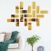Interior stickers "bricks", mirror, wall decor, set 18 pcs, 15 x 6 cm