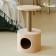 House for cats with a claw of a round, jute, 35 x 35 x 64 cm, beige