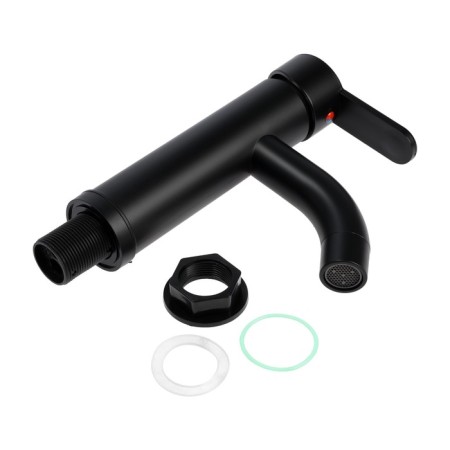 Zein Z3653 shell mixer, single-leaf, pouring height 8 cm, ABS plastic, black-10