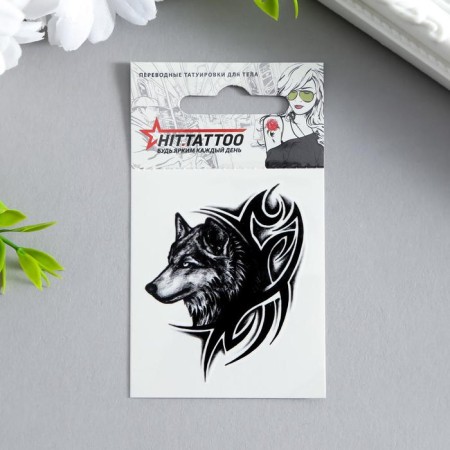 Tattoo on the body "Wolf" 5.3x6.3 cm