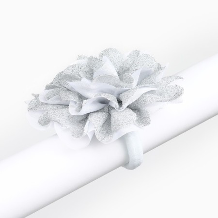 Outlet. Bant for hair on elastic band, white, 11 cm, princesses-4
