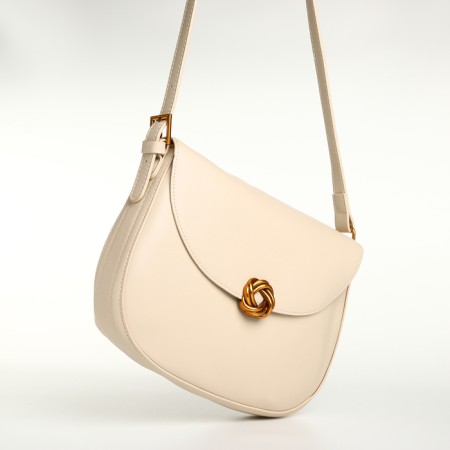 Women's bag on the Textura valve, medium size, dairy color-5
