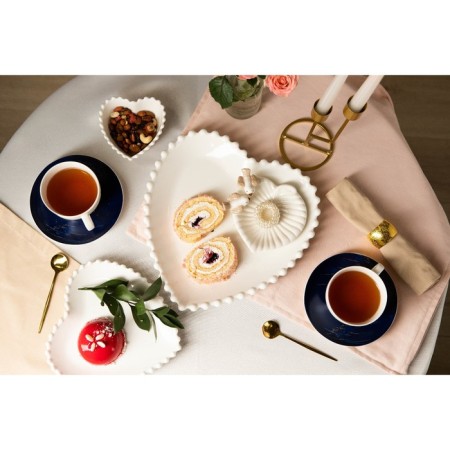 Porcelain plate Magistro "Heart", D = 30 cm, white color-7