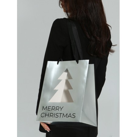 A packet with a window, metalized, "Christmas tree", 25 x 25 x 35 cm, silver-1