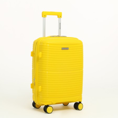 Small suitcase 20 "On a zipper, code castle, 4 wheels, yellow color-1