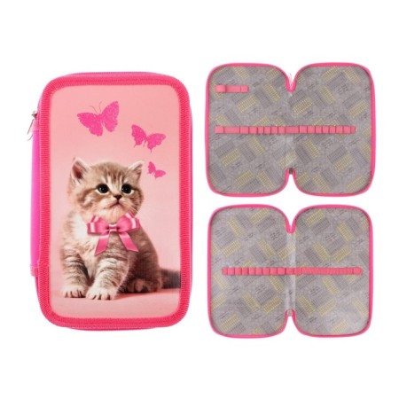 Penal 2 sections, 125 x 205 x 40 mm, calligrata 30p26/2 "Cute cat", laminated cardboard-1