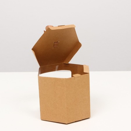 Box hexagonal, with a window, craft, 10 x 10 x 10 cm-2