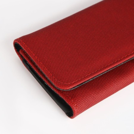 Women's wallet on the button, red color-2