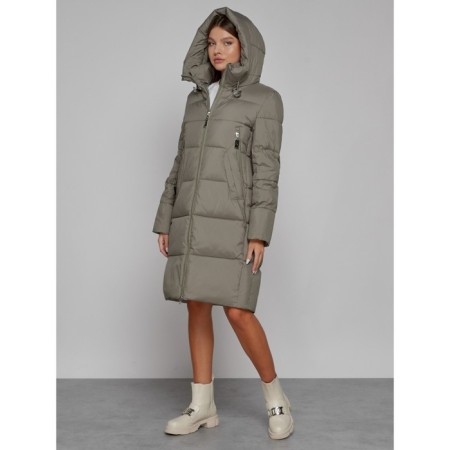 Coat insulated winter female, size 44, khaki color-5
