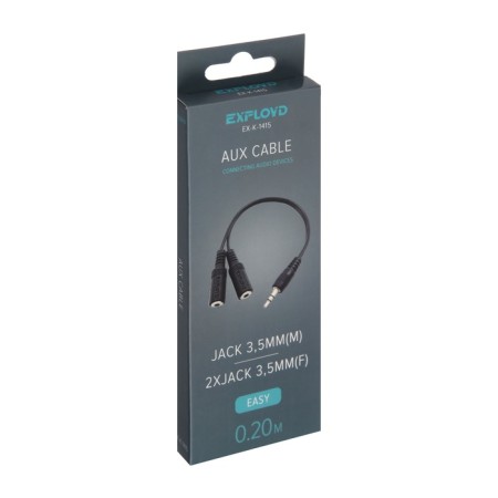 Adapter Exployd Ex-K-1415, Jack 3.5-2xjack 3.5, for micro and headphones, 0.2 m, black-7