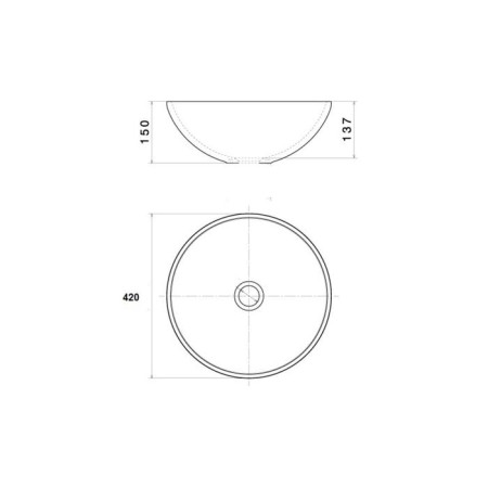 Sink Festival 2231, D = 400 mm, without overflow, without opening for the mixer, white-4