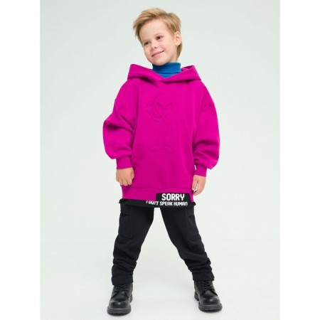 Sweatshirt for boys, height 98 cm, raspberry color-5