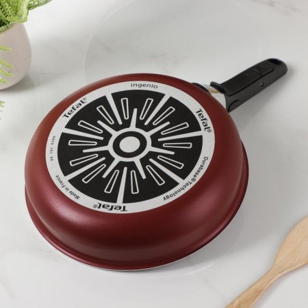 TEFAL Ingenio Red 5, 3 objects set: pans 22 cm, 26 cm, removable handle, burgundy color-2