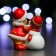 Figure "Girl and Snowman" red 5x8x9cm