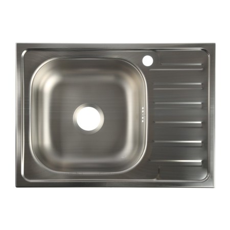 Kitchen sink "Vladiks", cut, with a siphon, 66x48 cm, left, stainless steel 0.6 mm