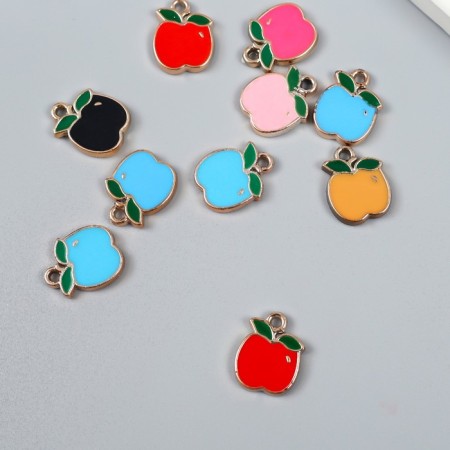 Decor for creativity plastic for metal "Apple" mix set 10 pcs 1.3x1.7 cm-1
