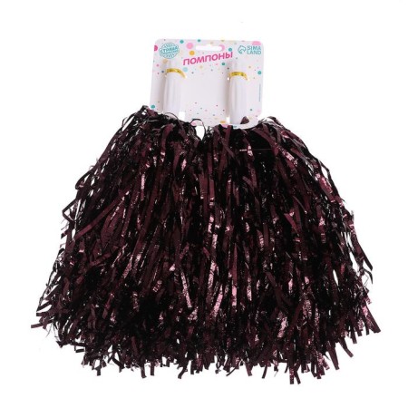 Corrugated pompons, set 2 pcs., Brown color