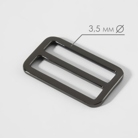 The buckle is regulatory, two -sided, inner width - 38 mm, thickness - 3.5 mm, 5 pcs, black nickel color-1
