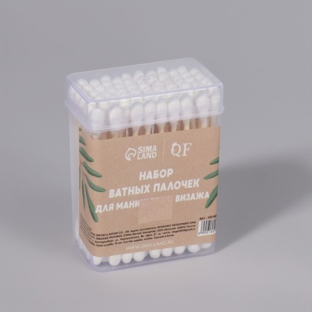 Cotton -based sticks, biodegradable, 7 cm, 60 pcs, in a plastic organayser-5