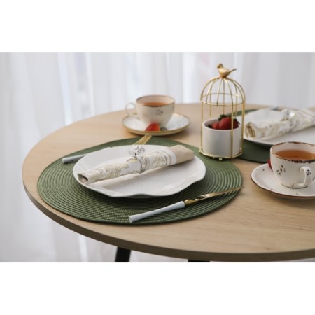 Serving napkin on the table “Loft”, d = 38 cm, green color-6