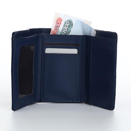 Women's wallet on magnets, blue color-5