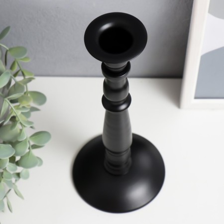 Summary Metal for 1 candle "Stylish" black matte 26x10x10 cm-2
