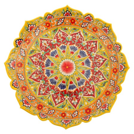 Largan Rishtan ceramics "Flowers", 40 cm, red mix, corrugated-2