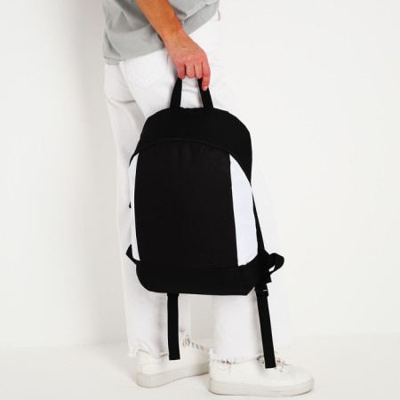 School textile Backpack 46x30x10 cm, vertical pocket, black and white color-7