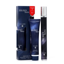 The perfume set of men's Bravo Hero: toilet water, 35ml + shower gel, 35ml