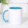 Ceramic sublimation mug with a logo, white color, volume 320 ml, blue bottom