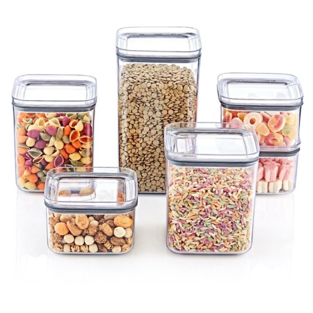 Emhouse storage container, with a lid and silicone seal, square, 2 l-1