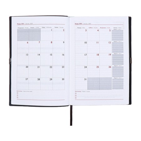 Dated diary 2025, A5, 176 sheets of Escalada, soft cover cover, pancake embossing, liesse, block 70 g/m2, black-12
