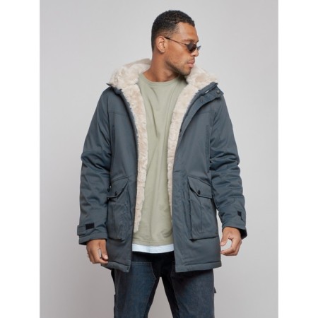Winter male park, size 54, dark gray color-6