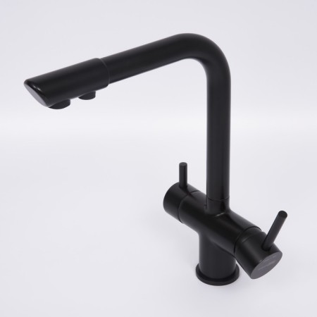 Kitchen mixer Wasserkraft A8367, double -leaf, with access to drinking, black-1