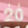 Candle in the cake jubilee "line" (set 2 in 1), number 20, pearl, 6.5 cm