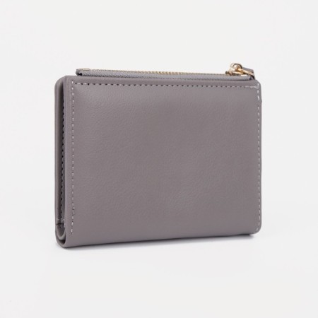 Women's wallet on the button, gray color-1