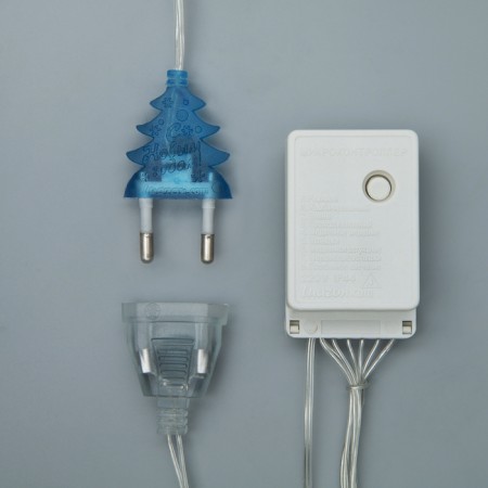 Garland "Curtain" 2 × 1.5 m with nozzles "Hedgehog", IP20, Transparent thread, 360 LED, glow blue, 8 modes, 220 V-3