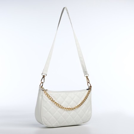 Bag Baget with a zipper, white color-3