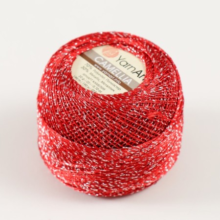 Yarn "Camelia" 70% polyester, 30% lurers 190m/20g (416 red)-1
