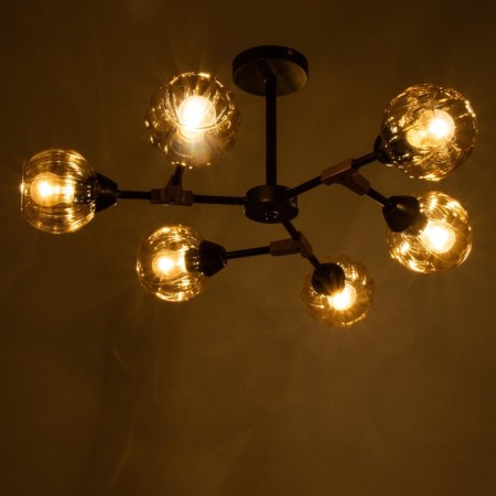 Svetogor chandelier "Form" 6x60W E27 Black 81x81x39cm-2