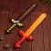 Souvenir weapons made of wood sword Paladin "Pixel", 37 cm mix