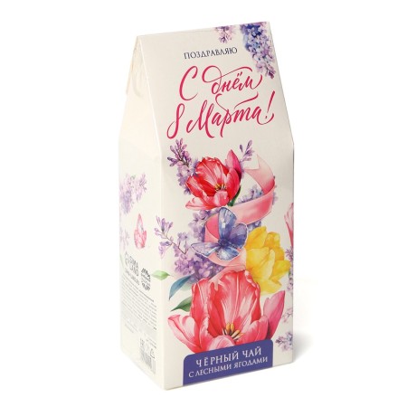 Gift tea "Happy March 8", taste: forest berries, 100 g-6