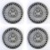 Wheel caps R14 "Mini-Cooper", silver, set 4 pcs