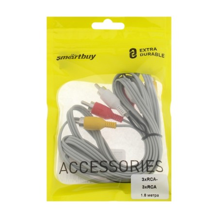Audio/video cable Smartbuy, 3xrca (M) -3xrca (M), 1.8 m, gray-2