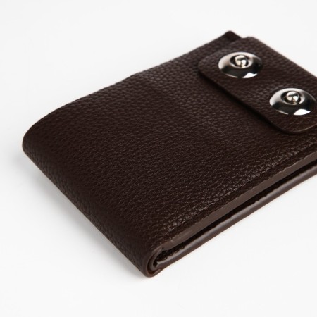 Male purse on magnets, department for bills, cards, coins, brown color-2